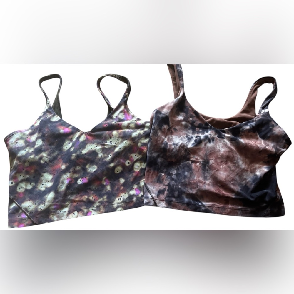 Lot of 2 Lululemon Align Tank Tops size 10  Athleisure Crop Tye Dye Gym Workout